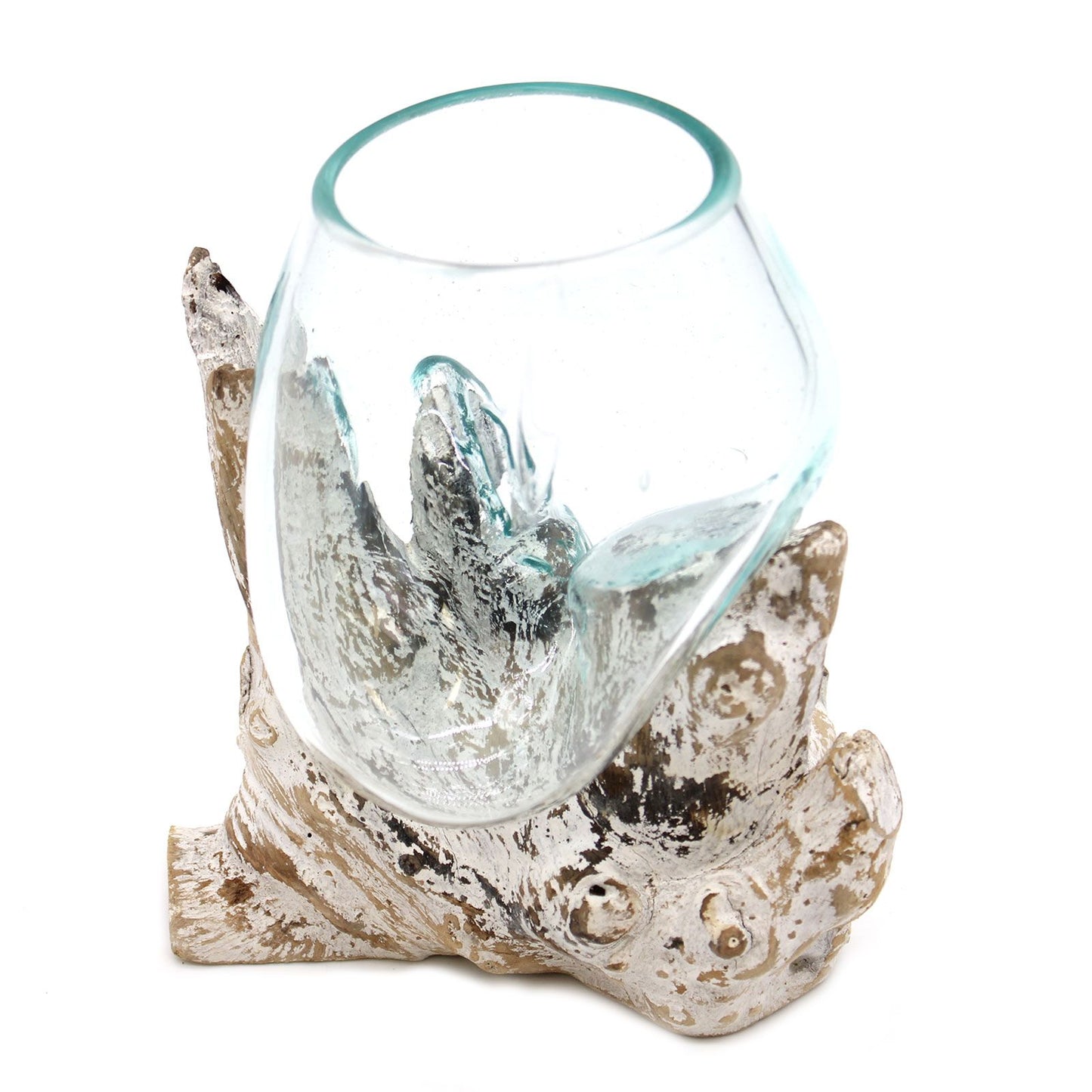 Artisan Molten Glass & Whitewashed Root Medium Bowl