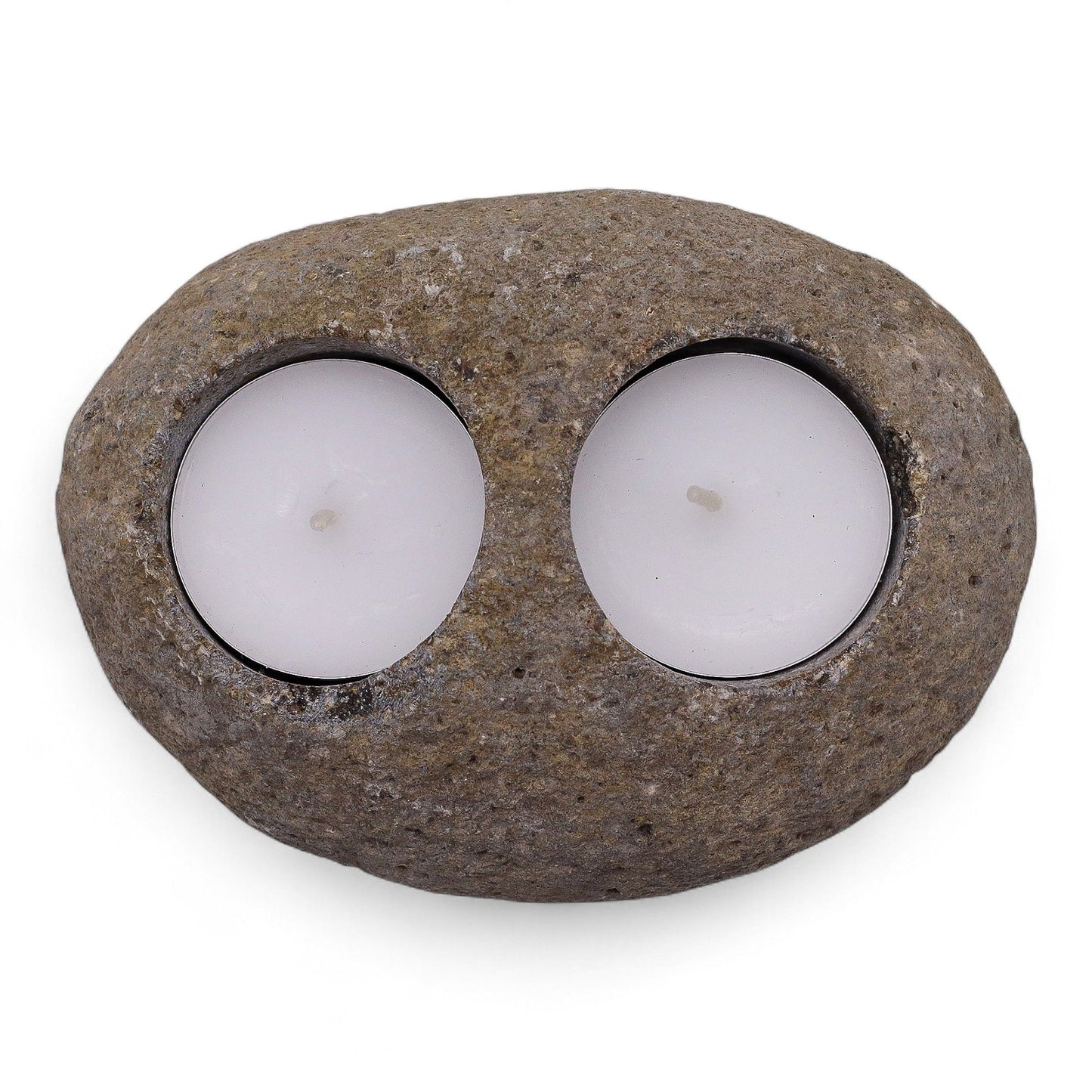 Natural Riverstone Tealight Holder (Double)