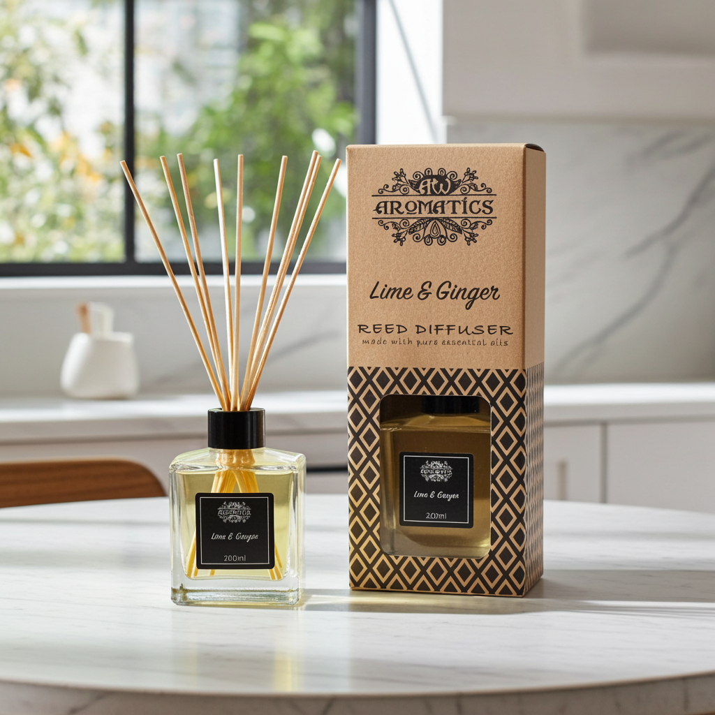 200ml Lime & Ginger Essential Oil Reed Diffuser