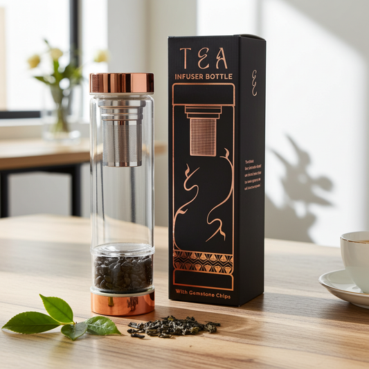 Onyx & Rose Gold Botanical Infuser Bottle (500ml)