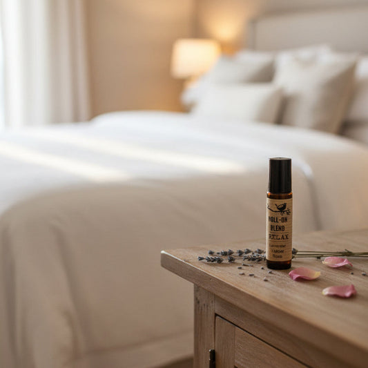 Relaxing roller on a bedside table 
