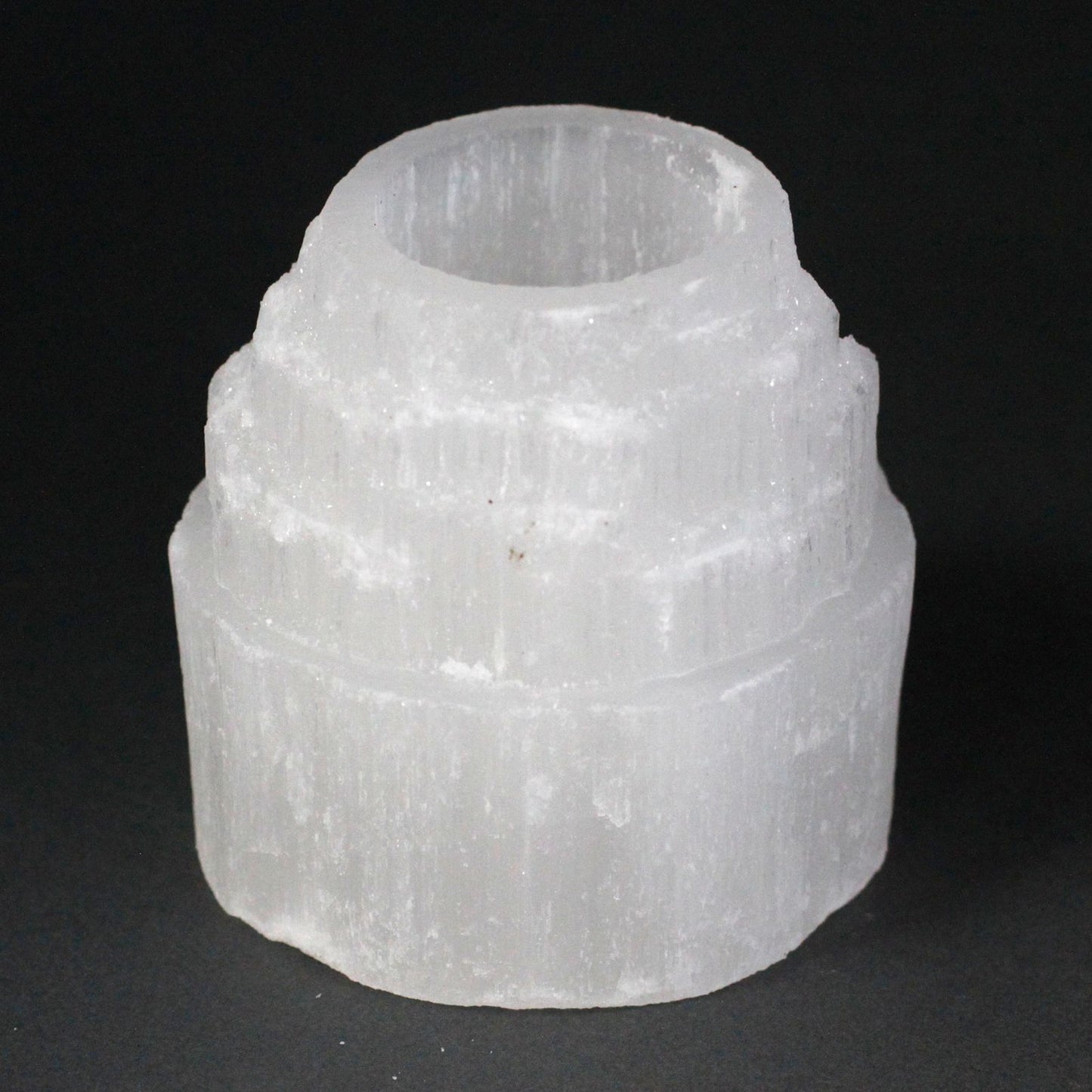 Raw Selenite Mountain Top Candle Holder (8cm)