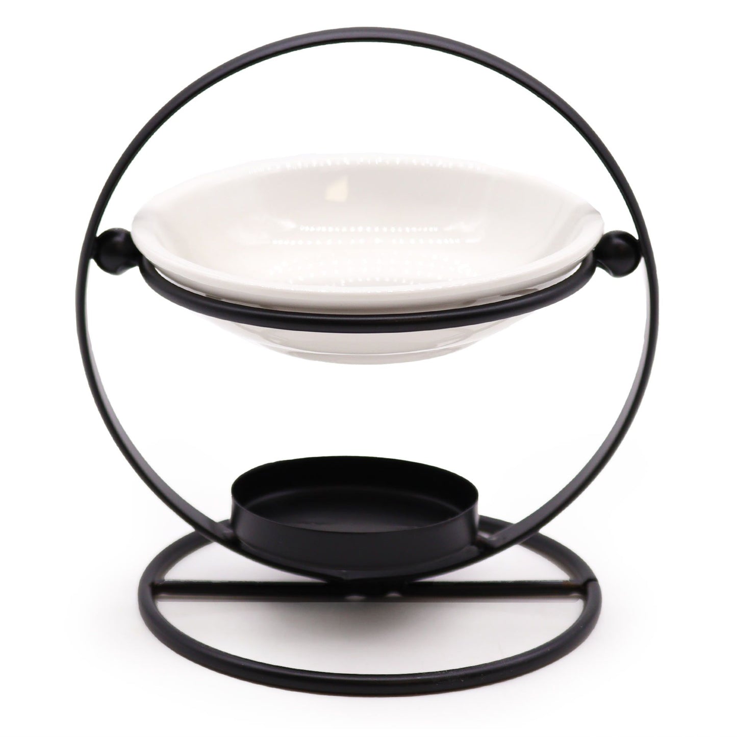 Minimalist Iron & Ceramic Halo Oil Burner