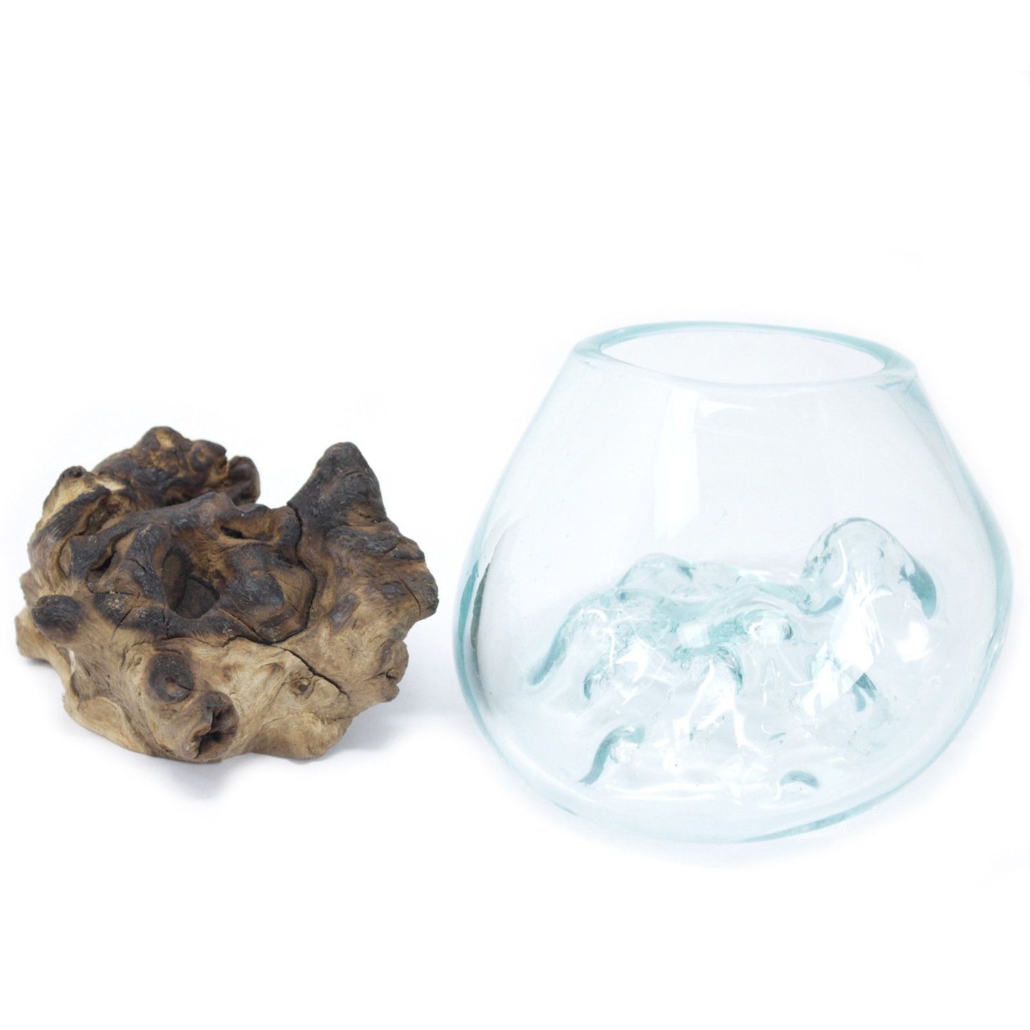 Artisan Molten Glass & Reclaimed Root Small Bowl