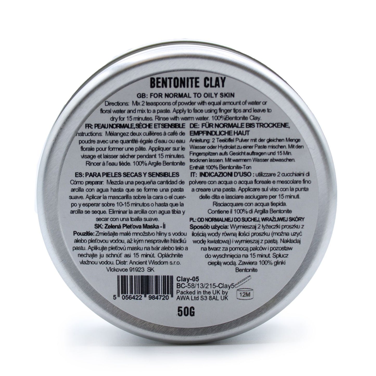 Bentonite Detox Clay Mask