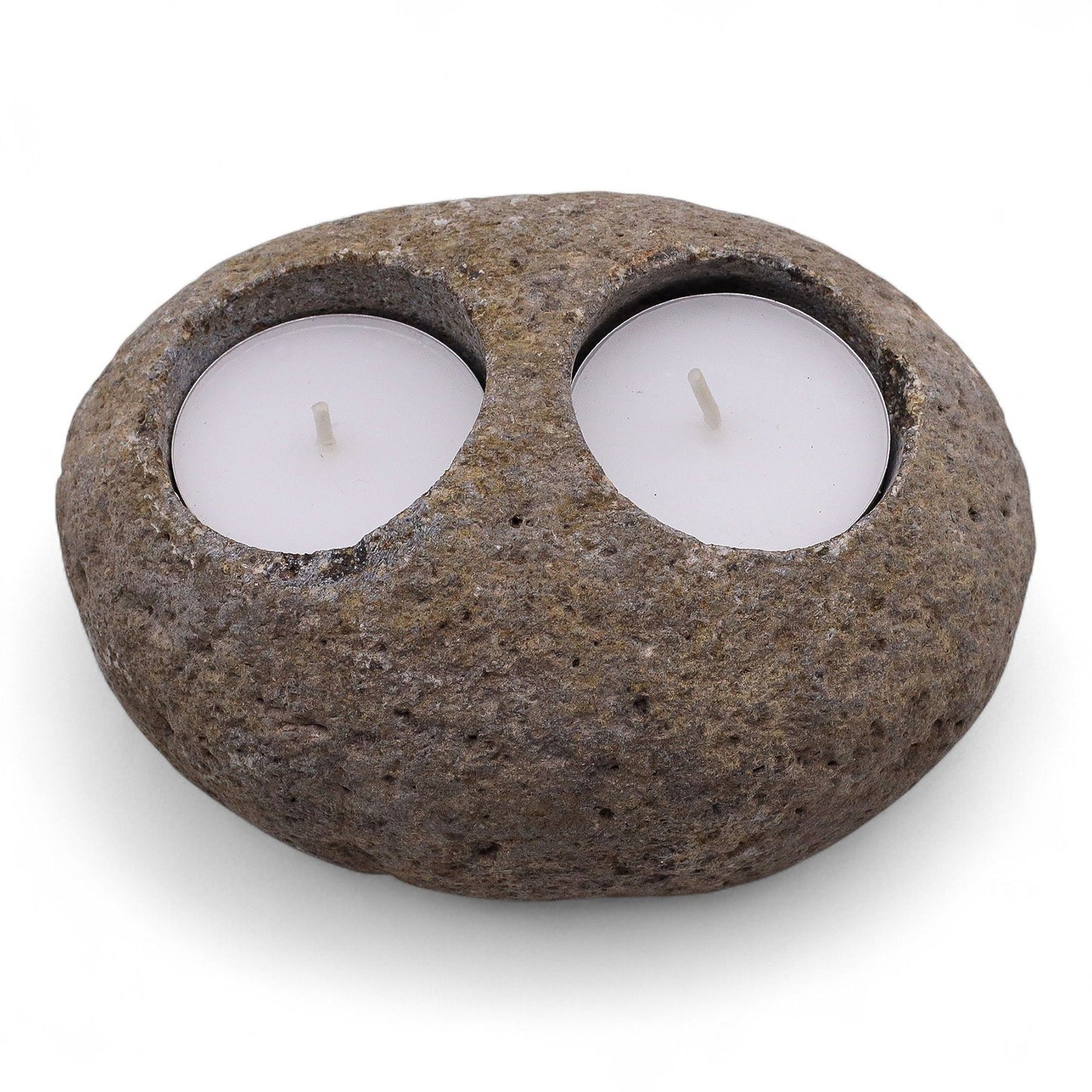 Natural Riverstone Tealight Holder (Double)