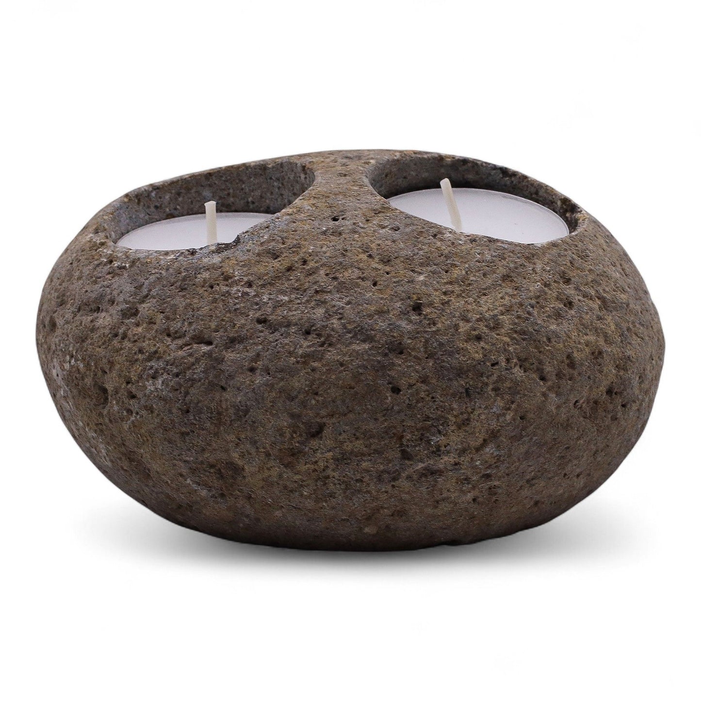 Natural Riverstone Tealight Holder (Double)