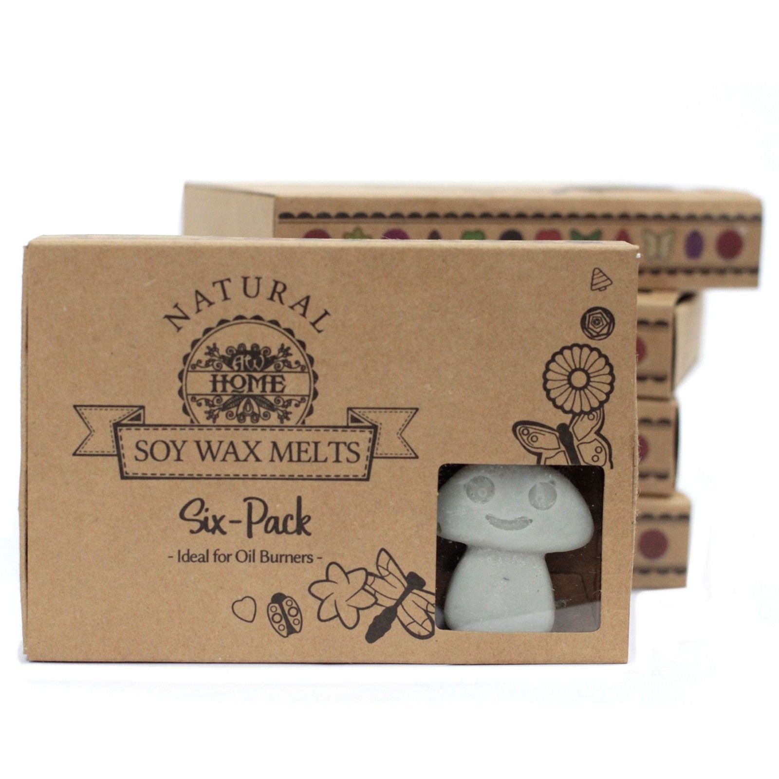 Dark Patchouli botanical soy wax melts in rustic brown box, Glan & Hearth.