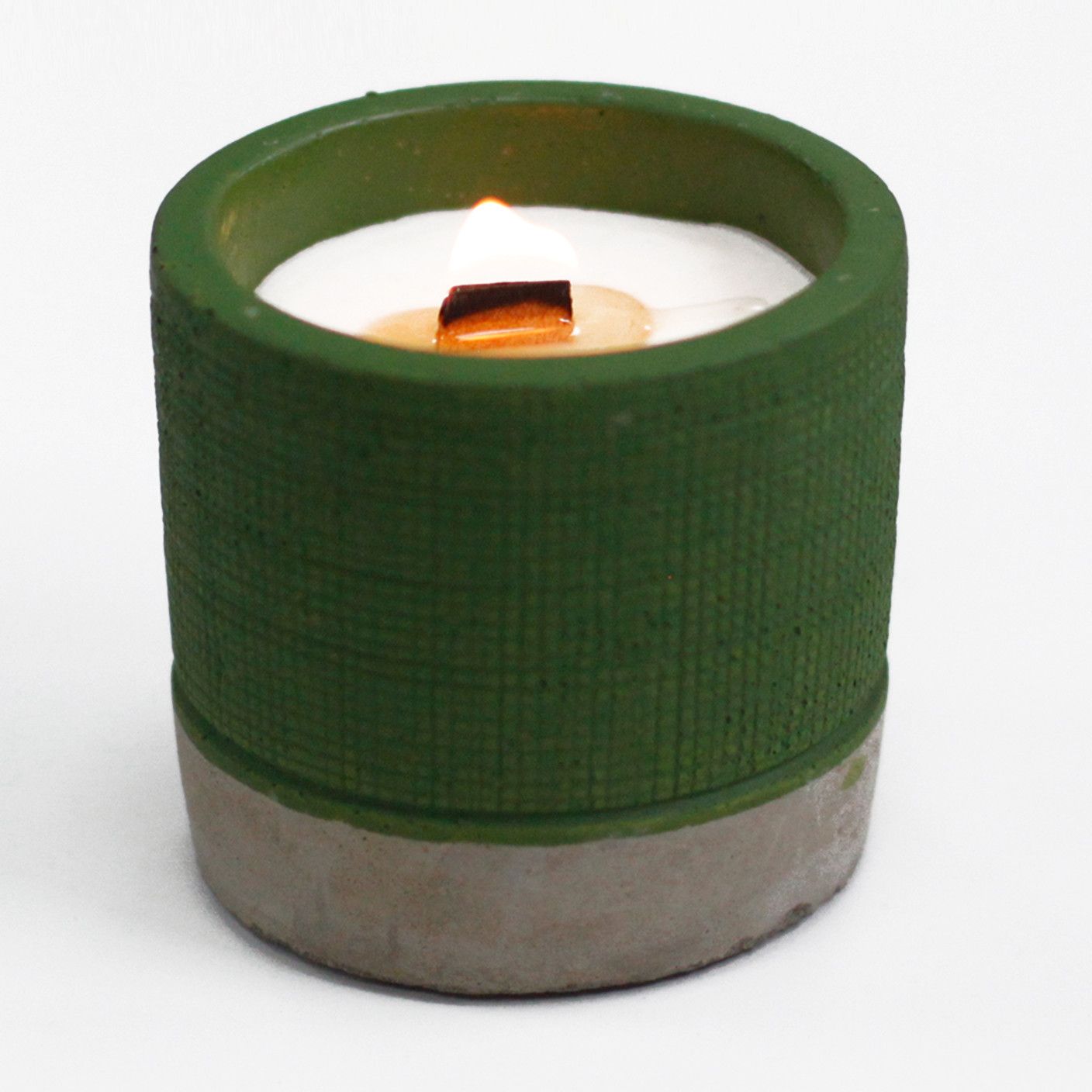 Sea Moss & Herbs Botanical Wood-Wick Candle (Green Concrete Pot)