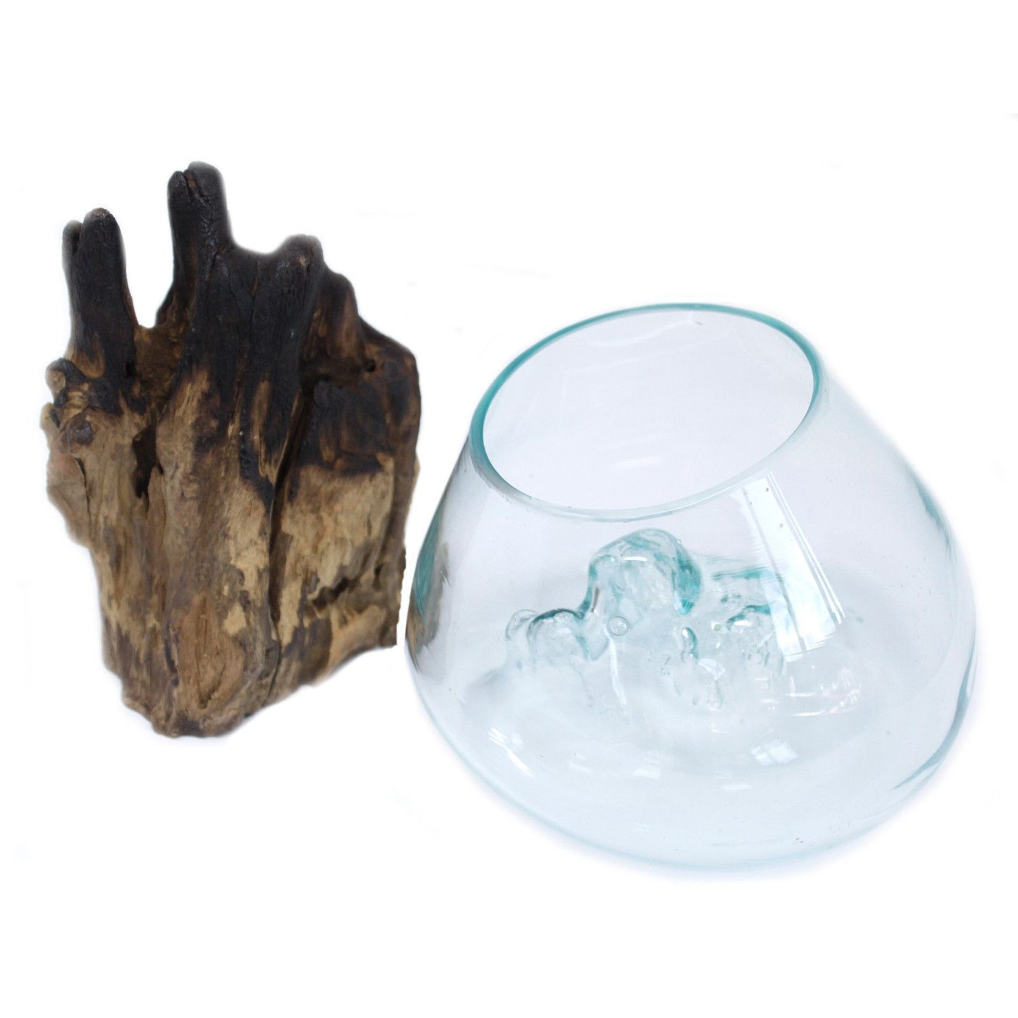 Artisan Molten Glass & Reclaimed Root Large Bowl