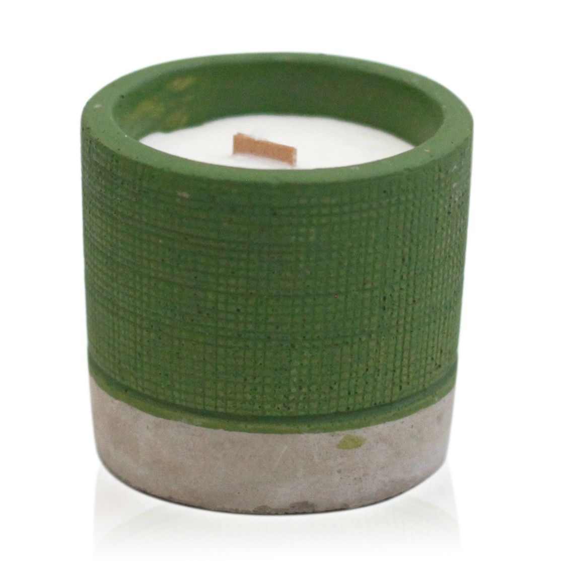 Sea Moss & Herbs Botanical Wood-Wick Candle (Green Concrete Pot)