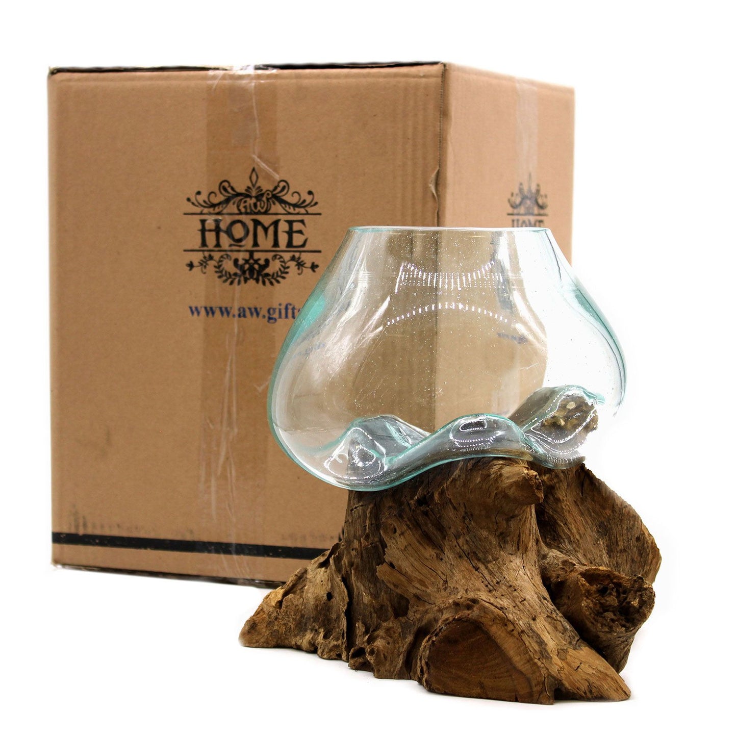 Artisan Molten Glass & Reclaimed Root Large Bowl